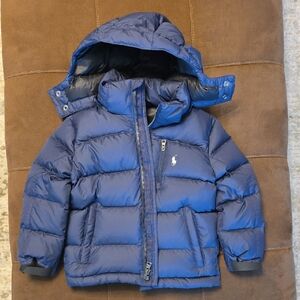 POLO Ralph Lauren Blue Puffer Jacket with Hood